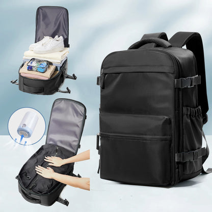 Vacuum Backpack Travel Bag – Large Capacity Expandable Business & School Laptop Backpack for Men & Women