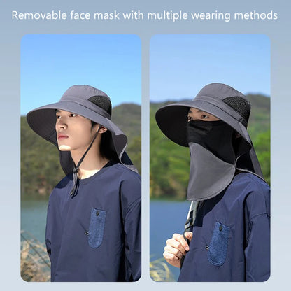 Summer UV Protection Sun Hat – Outdoor Fishing, Hiking & Camping Bucket Cap with Neck Flap for Men & Women