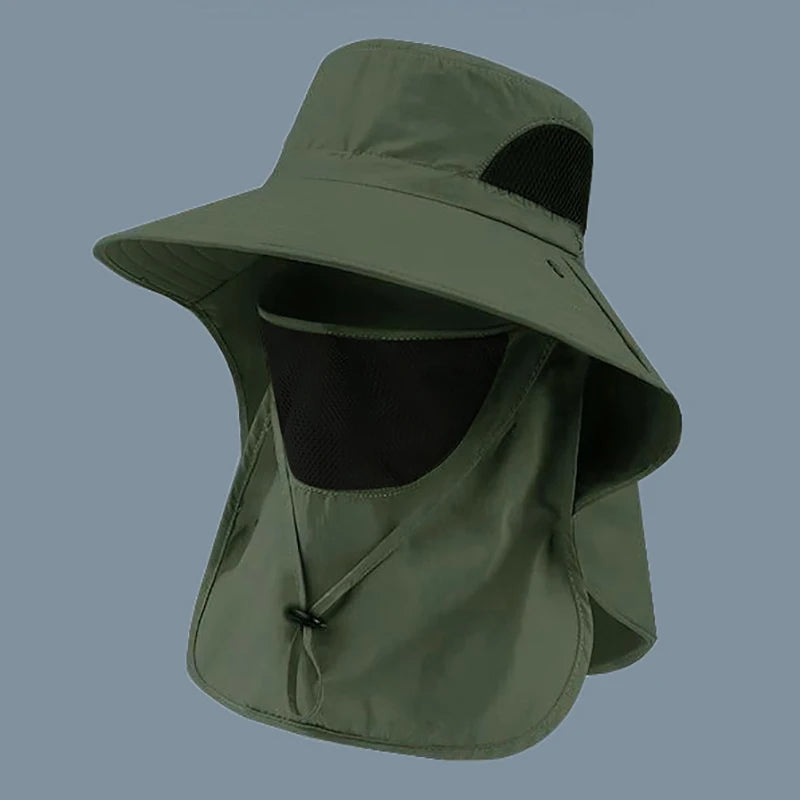 Summer UV Protection Sun Hat – Outdoor Fishing, Hiking & Camping Bucket Cap with Neck Flap for Men & Women