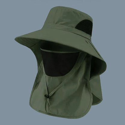 Summer UV Protection Sun Hat – Outdoor Fishing, Hiking & Camping Bucket Cap with Neck Flap for Men & Women