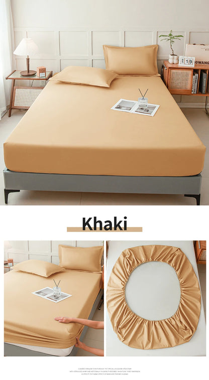 Waterproof Fitted Bed Sheet | 360° Elastic Band Mattress Protector | Single, Double, Queen & King