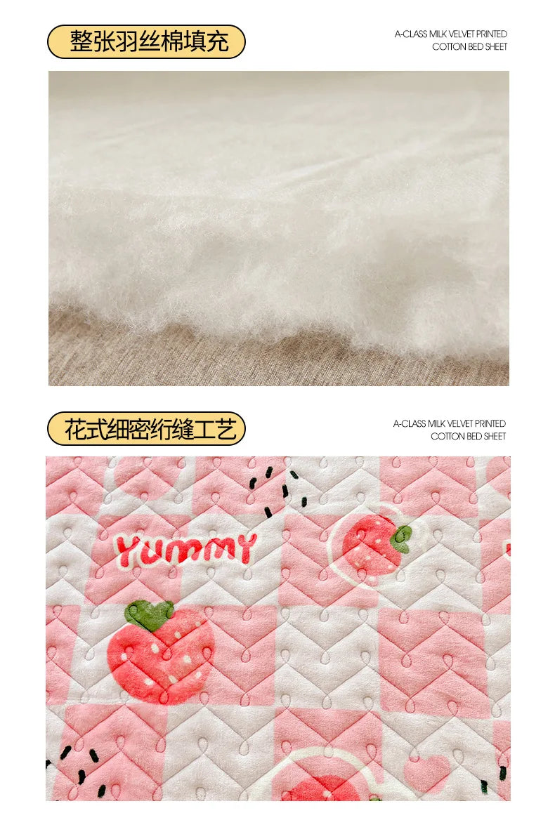 Fitted Sheet Winter Thickened Padded Three-Piece Set – Non-Slip Mattress Protective Cover