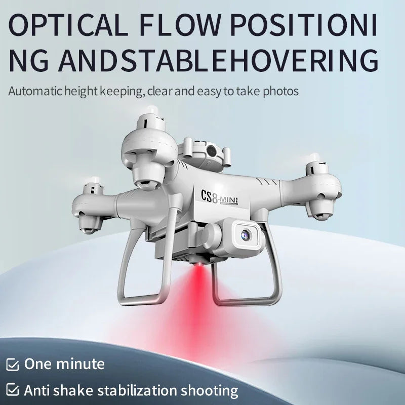 CS8 Mini Drone 4K HD Dual Camera – Professional Quadcopter with Obstacle Avoidance & 360° RC ESC Control