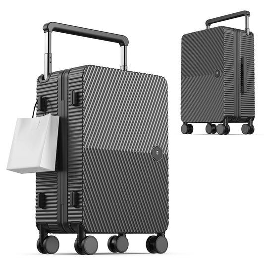 Lightweight 22" Carry-On Luggage – Hard Shell Suitcase with 360° Spinner Wheels, Airline-Approved & LSA Lock Dual Zippers