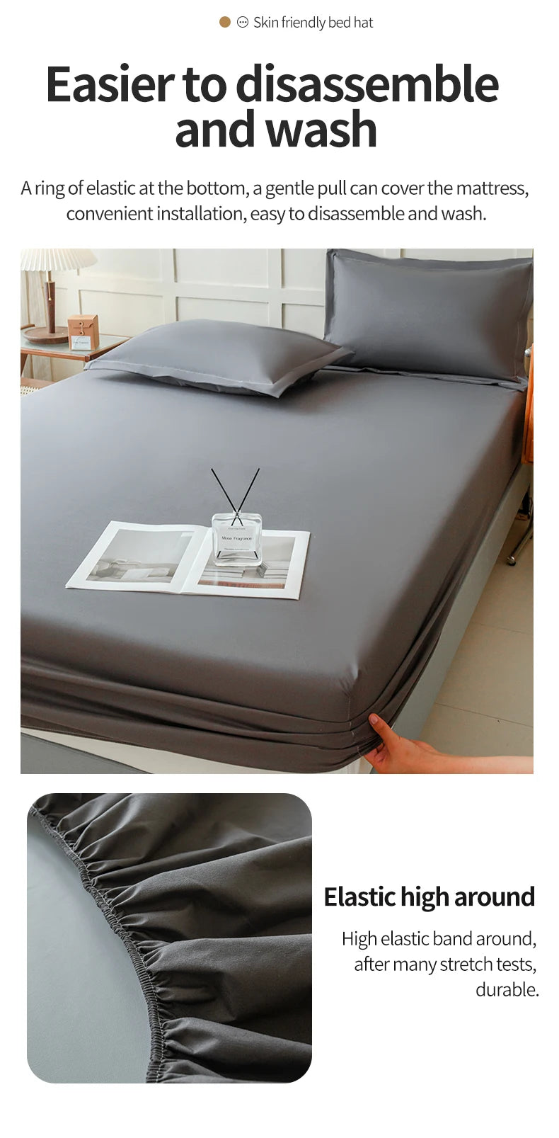 Waterproof Fitted Bed Sheet | 360° Elastic Band Mattress Protector | Single, Double, Queen & King