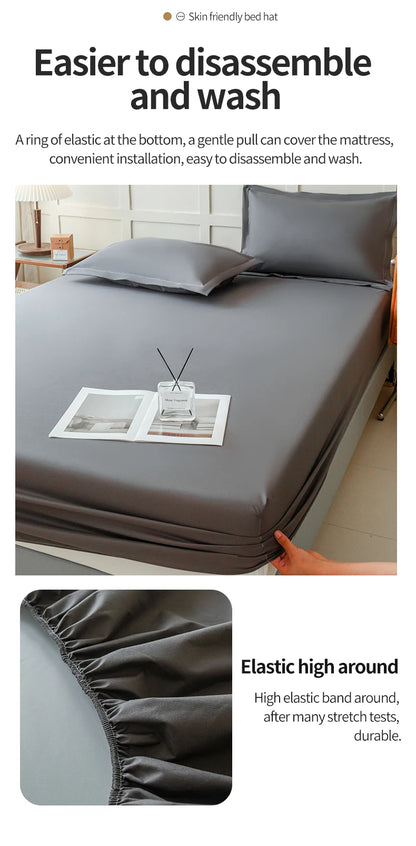 Waterproof Fitted Bed Sheet | 360° Elastic Band Mattress Protector | Single, Double, Queen & King