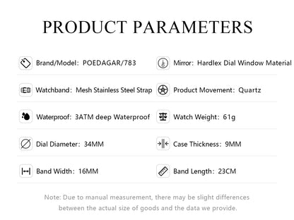 Luxury Women’s Watch – Elegant Waterproof Mesh Stainless Steel Quartz Watch for Ladies
