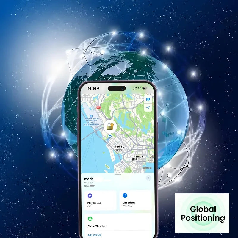 Wireless Charging GPS Tracker | Ultra-Slim Anti-Loss Device Compatible with Apple Find My & AirTag