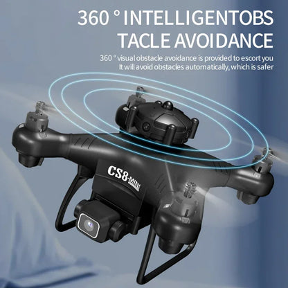 CS8 Mini Drone 4K HD Dual Camera – Professional Quadcopter with Obstacle Avoidance & 360° RC ESC Control
