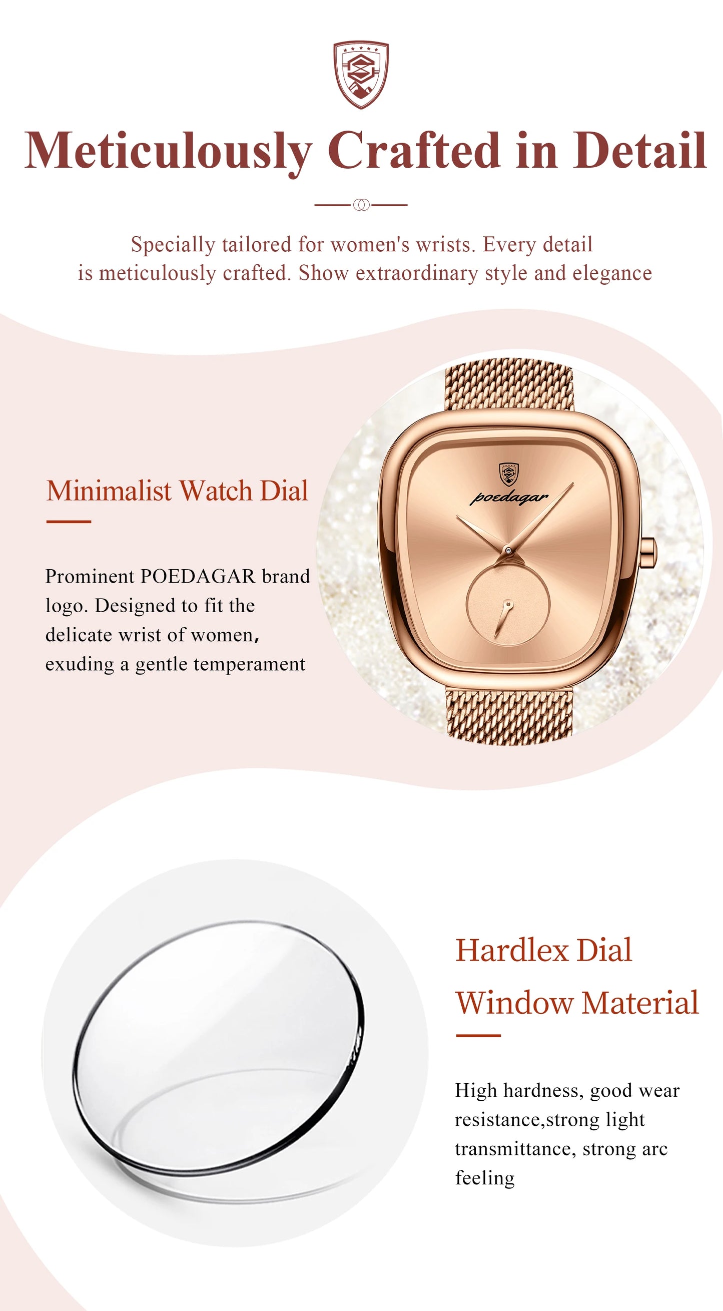 Luxury Women’s Watch – Elegant Waterproof Mesh Stainless Steel Quartz Watch for Ladies