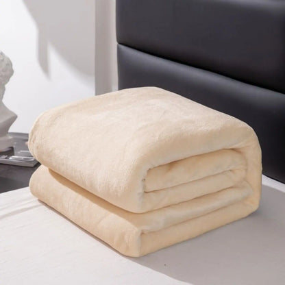 Simple & Plain Colored Plush Blanket – Thickened Farley Plush Multifunctional Cover