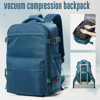 Vacuum Backpack Travel Bag – Large Capacity Expandable Business & School Laptop Backpack for Men & Women
