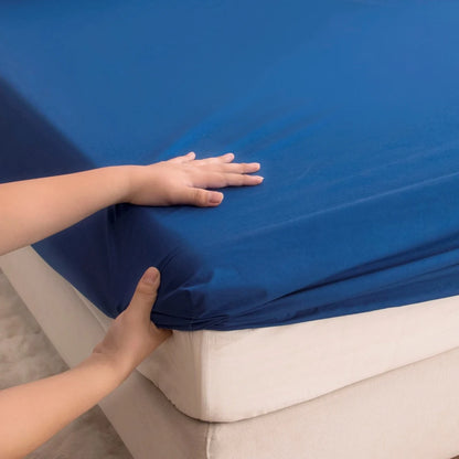 Waterproof Fitted Bed Sheet With 360 Elastic Band Bedsheet Bedspreads for Single Double King Queen Size Mattress Protector Cover