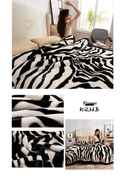 European Style Warm Raschel Blanket – Thickened Weighted Winter Comforter & Double-Sided Duvet