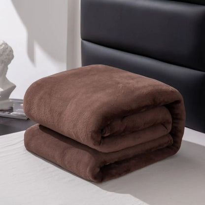 Simple & Plain Colored Plush Blanket – Thickened Farley Plush Multifunctional Cover