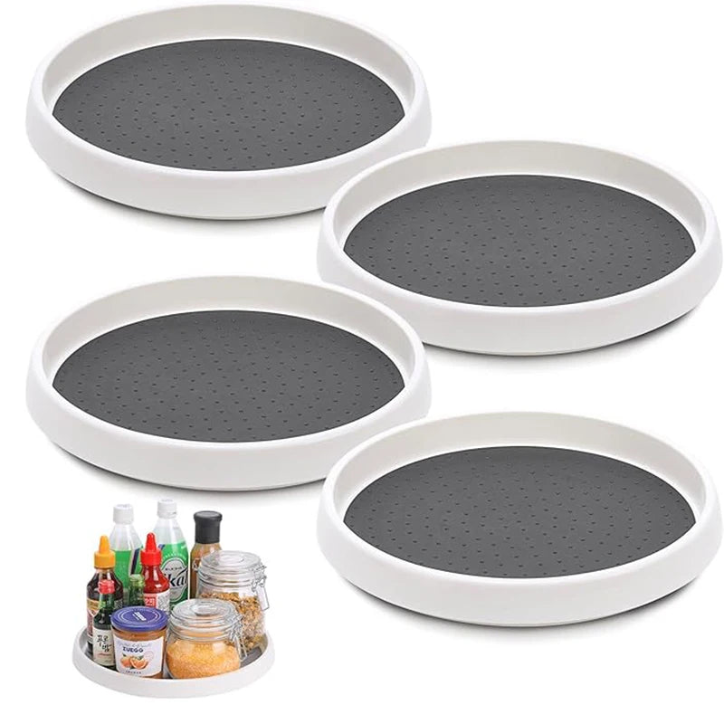 360° Turntable Lazy Susan Spice Organizer – Rotating Kitchen Rack