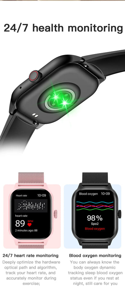 Smart Watch 2025 – Bluetooth Calling, Fitness Tracker & Music Control for Android & iOS