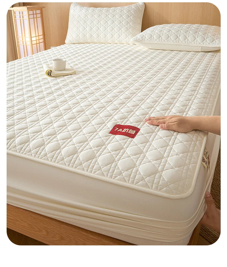 Class A Waterproof Antibacterial Mattress Cover | Mite-Resistant Padded Bed Sheet | Four-Season Universal Bed Cover