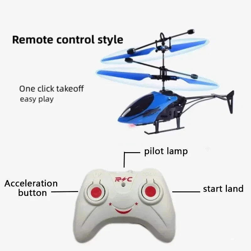 Mini Rechargeable RC Drone for Kids – Fall-Resistant Safe Remote Control Helicopter Toy (No Remote Battery)