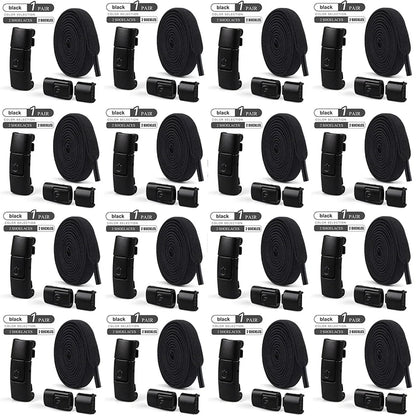 8mm No-Tie Elastic Shoe Laces – Press Lock Flat Shoelaces for Kids & Adults