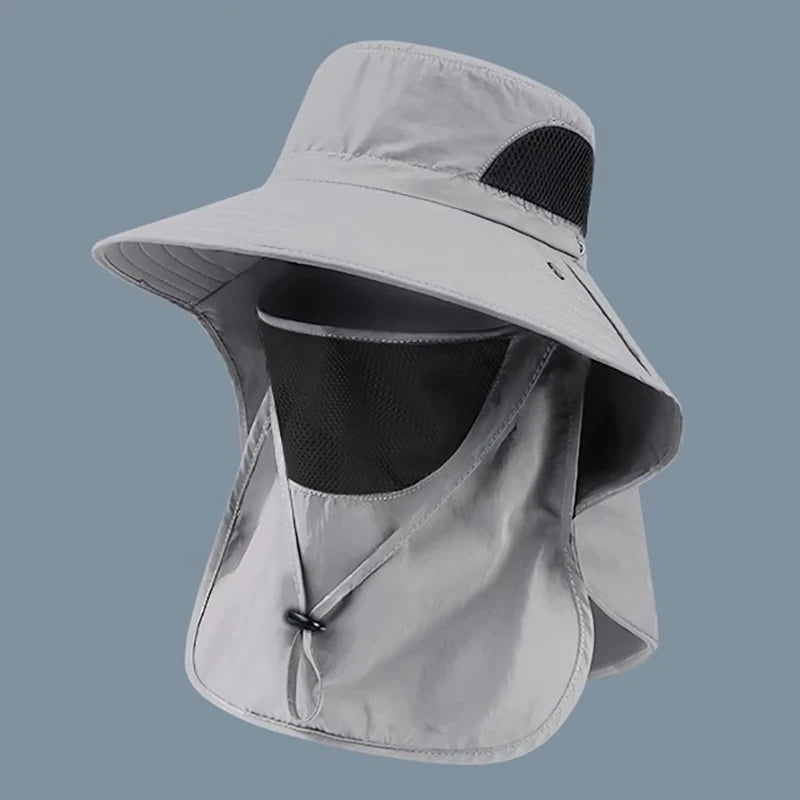 Summer UV Protection Sun Hat – Outdoor Fishing, Hiking & Camping Bucket Cap with Neck Flap for Men & Women