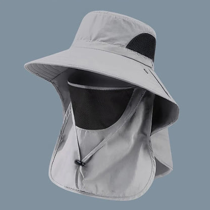 Summer UV Protection Sun Hat – Outdoor Fishing, Hiking & Camping Bucket Cap with Neck Flap for Men & Women
