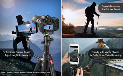 SmallRig T-10 Aluminum Tripod 3983 | Compact Lightweight Foldable Tripod for Camera & Smartphone | 15KG Load Capacity