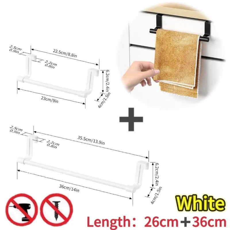 Stainless Steel Door Back Towel Rack – Multi-Purpose Kitchen & Home Holder