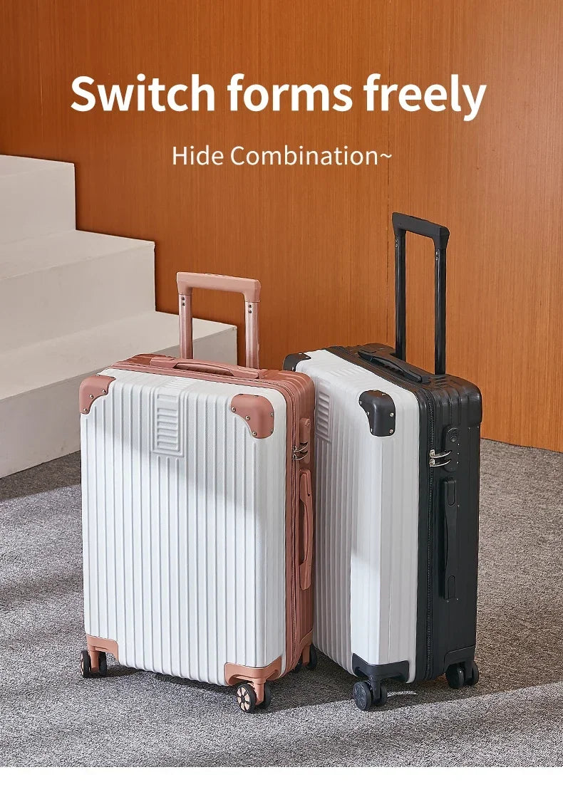 100% Aluminum Magnesium Alloy Travel Luggage – Trolley Carry-On & Checked Luggage 20", 22", 24", 26", 28" with Cup Holder