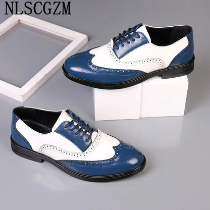 Italian Men’s Oxford Dress Shoes – Elegant Classic Brogue Formal Shoes for Business & Fashion (Zapatos Formales De Hombre)