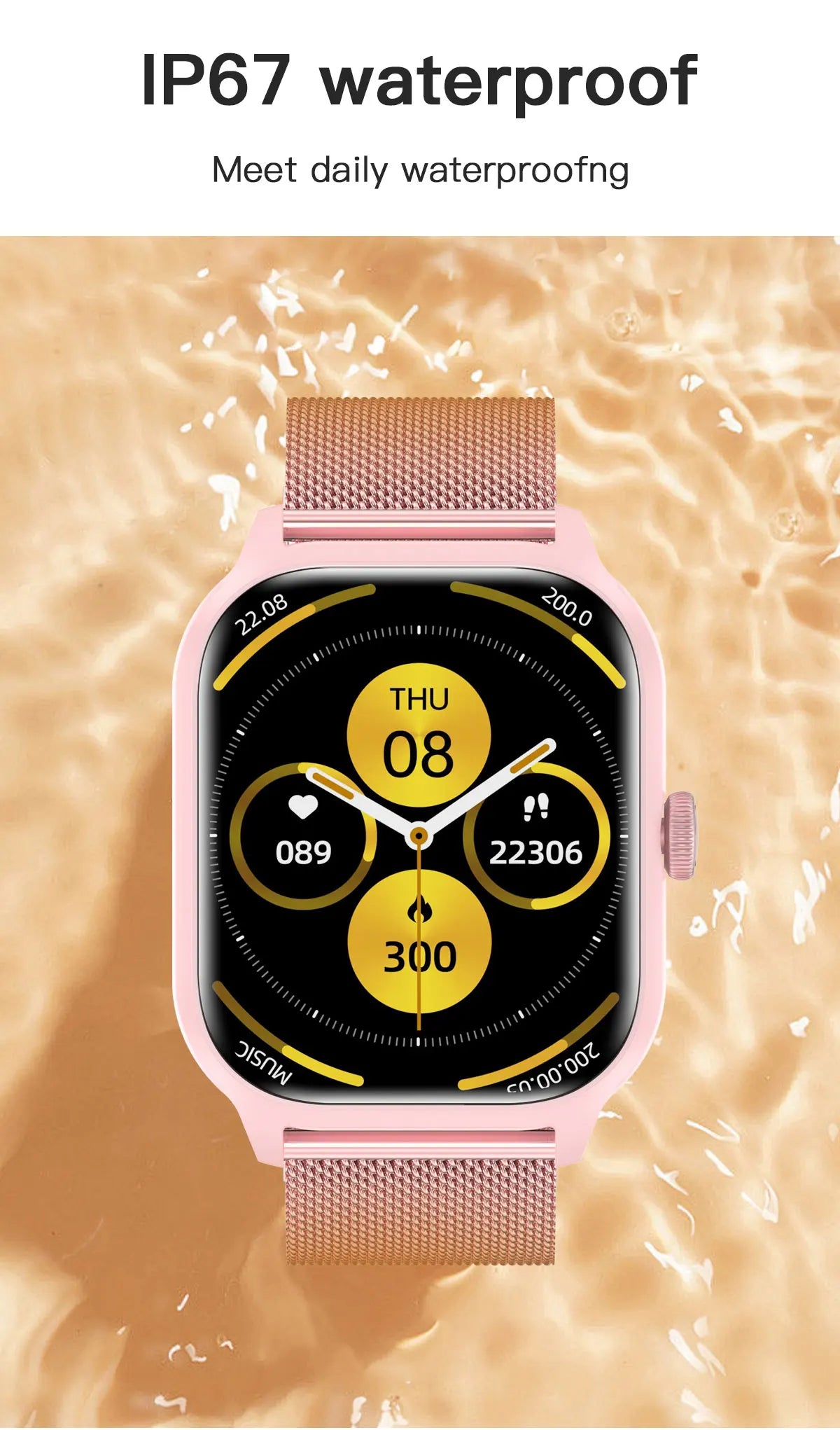 Smart Watch 2025 – Bluetooth Calling, Fitness Tracker & Music Control for Android & iOS