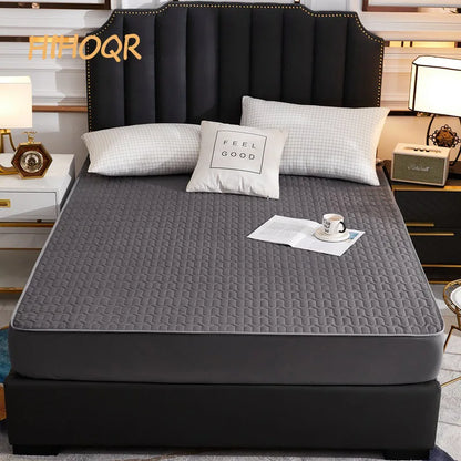 Waterproof Thickened Mattress Pad Protector – Skin-Friendly Durable Fitted Bed Sheet Cover, Latex Mat Cover (120x200 / 150x200 / 180x200)