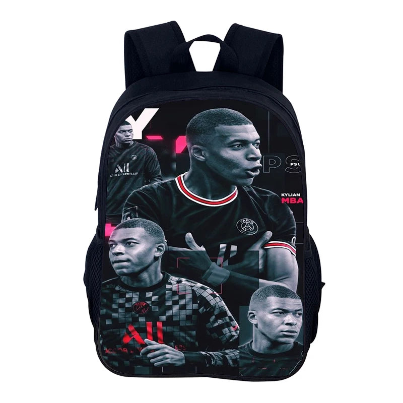 Football Sports School Backpack Set – Boys School Bag with Shoulder Bag & Pencil Case, Star Player Design, Best Gift