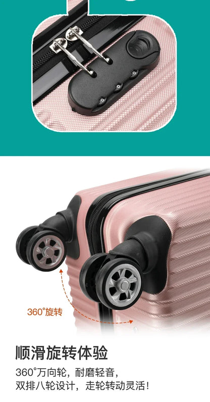Travel Boarding Suitcase – Japanese-Style Retro Lightweight Trolley Case with Password Lock, Student Carry-On Luggage