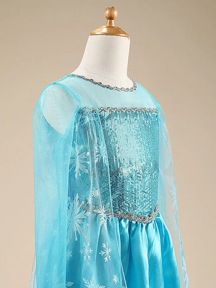 Girls Elsa Princess Dress – Frozen Snow Queen Costume for Kids 2025 Carnival & Party