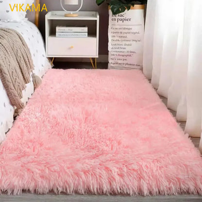 VIKAMA Silk Wool Rug – Soft Non-Slip Luxury Mat for Living Room & Bedroom