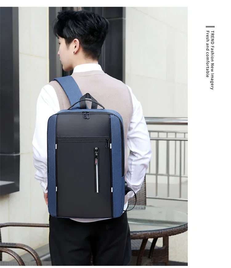 Waterproof Business Backpack for Men – USB Charging 15.6” Laptop Bag, Large Capacity School & Travel Backpack