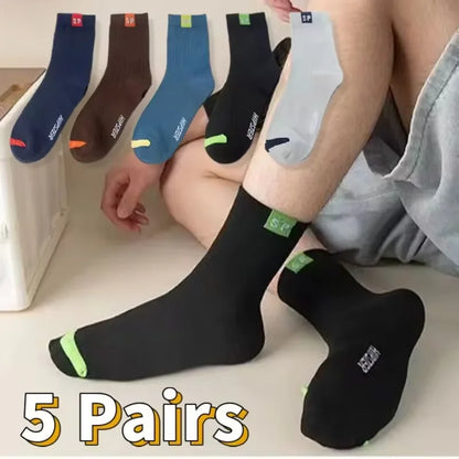 10 Pairs Breathable Cotton Sports Socks for Men – Bamboo Fiber Deodorant Business & Casual Socks