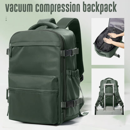 Vacuum Backpack Travel Bag – Large Capacity Expandable Business & School Laptop Backpack for Men & Women