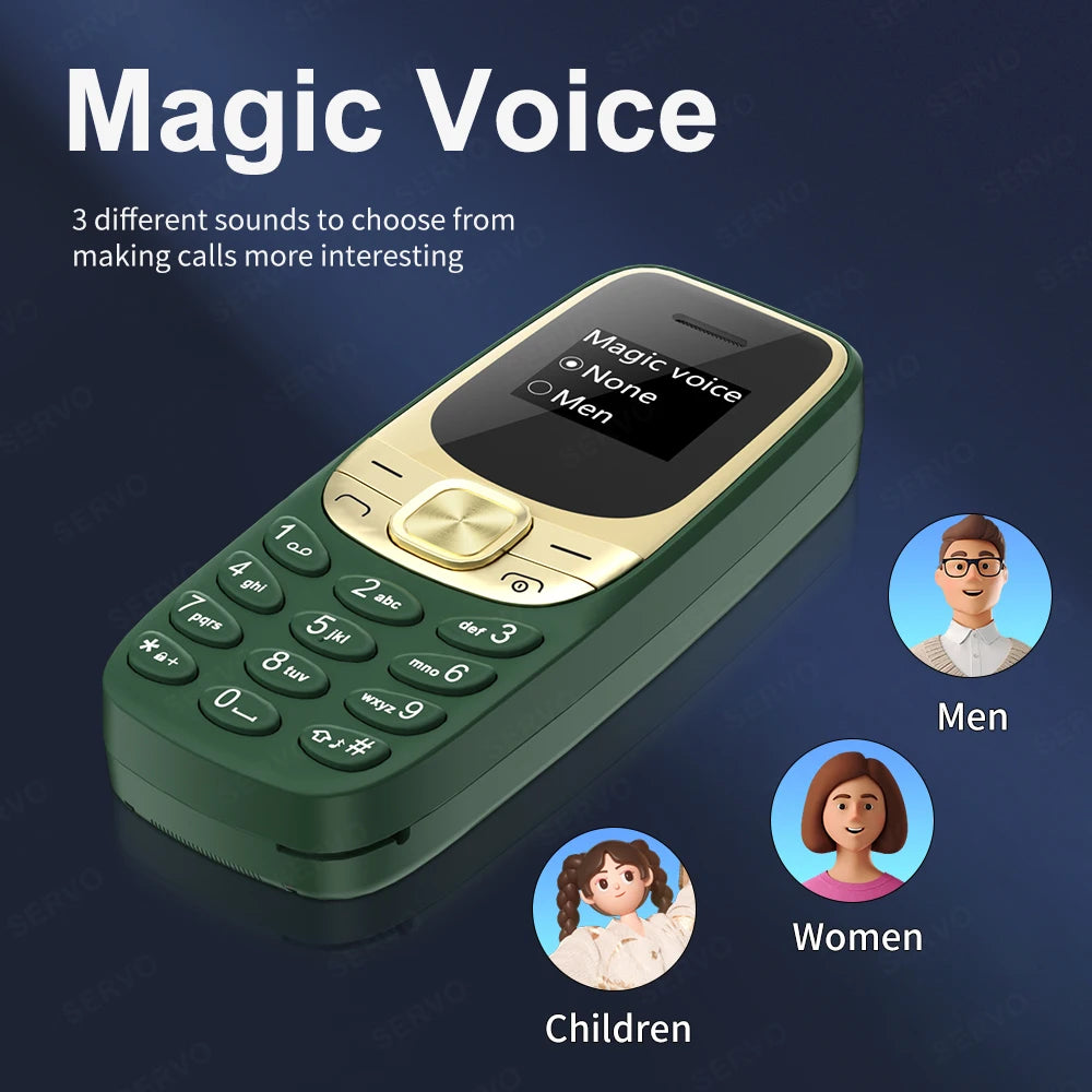 Mini Mobile Phone Dual SIM – Magic Voice, Auto Call Recorder, Bluetooth Dial, Blacklist, 2G Small Cellphone