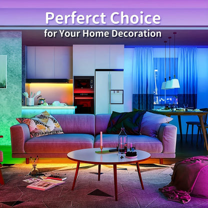 LED Strip Lights with 44-Key Remote – RGB Light Tape for Room, Home & Party Decor