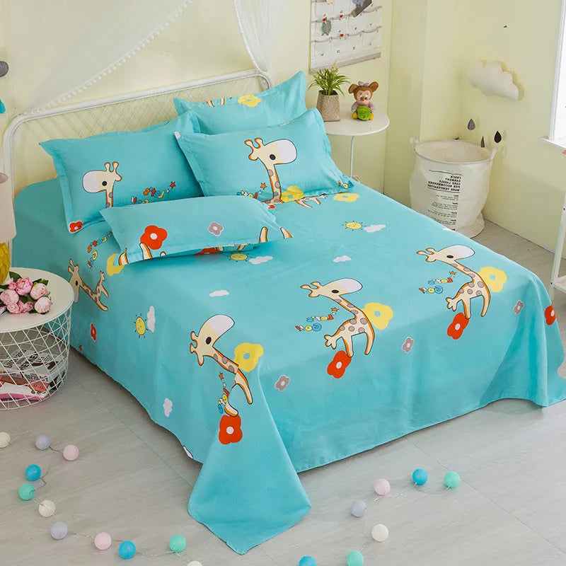 Winter Simple Style Student Hostel Sheet – Easy-Clean Printed Bedding for Dorms & Hostels
