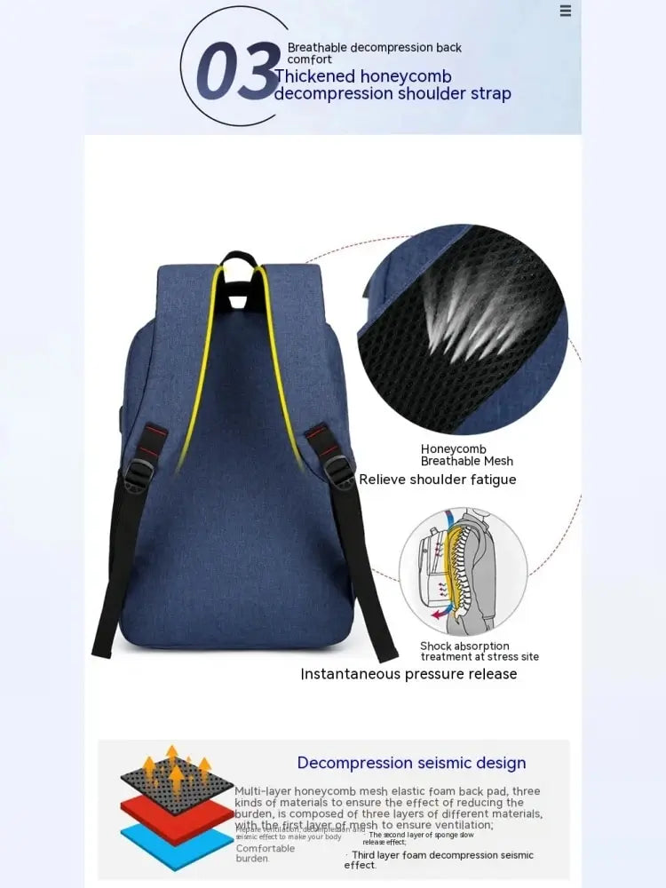Men’s Large Capacity Backpack – Simple Fashion Travel & Laptop Bag for Male/Female Students