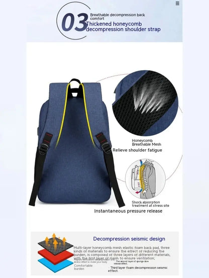 Men’s Large Capacity Backpack – Simple Fashion Travel & Laptop Bag for Male/Female Students