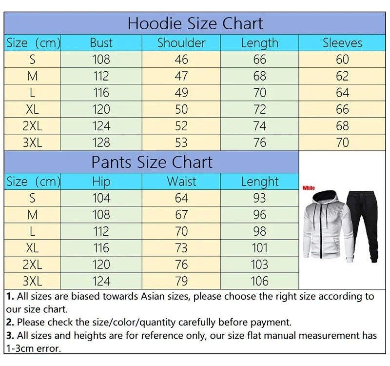 New Men’s Fashion Zipper Hoodie Set | Autumn & Winter 2-Piece Sportswear Printed Polka Dot Casual Hooded Sweatshirt