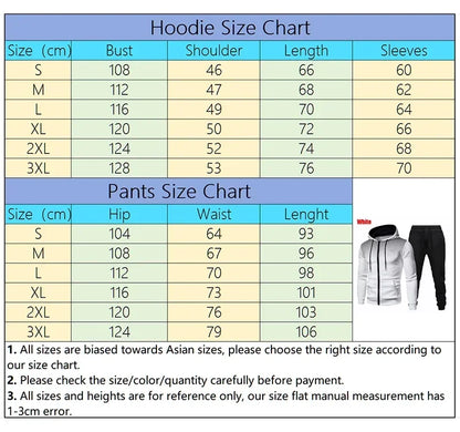 New Men’s Fashion Zipper Hoodie Set | Autumn & Winter 2-Piece Sportswear Printed Polka Dot Casual Hooded Sweatshirt