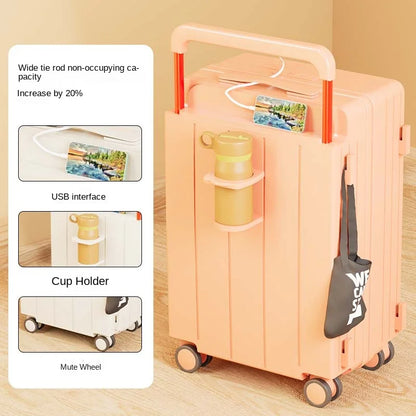 Multifunctional Trolley Luggage – Large Capacity Boarding Suitcase 20/22/24/26/28 Inch