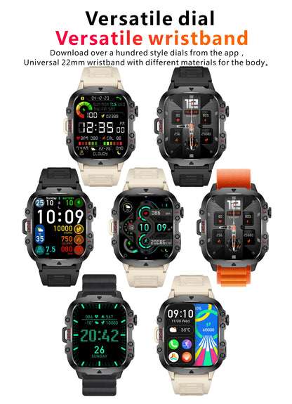 LIGE Outdoor Smart Watch Men – 2.01" Screen, Waterproof, Bluetooth Call & AI Voice for Android & iOS