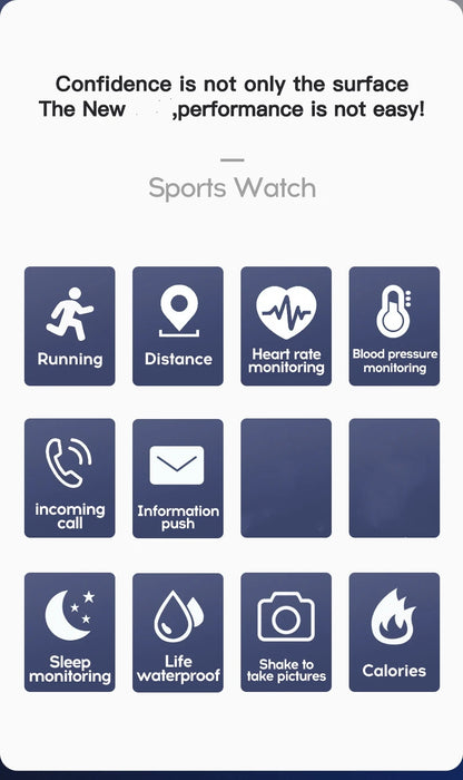 Smart Watch 2025 – Bluetooth Sports Fitness Tracker with Music Control, Sleep & Step Monitor for Men & Women