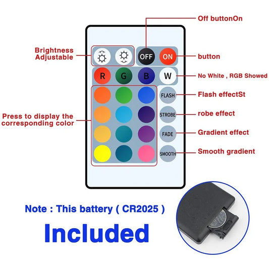 RGB LED Strip Light with USB & 24-Key Remote – Color Changing SMD Lights for Holiday Decoration